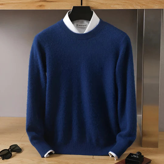 Classic men's lightweight O-neck pullover. Long sleeve sweater for ultimate comfort and everyday wear.