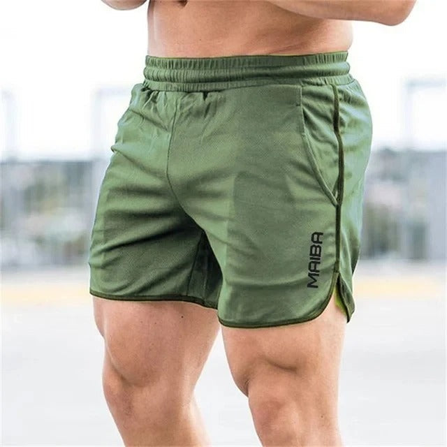Men's slim fit athletic shorts with adjustable drawstring. Ideal for workout, sports, and comfortable casual wear.