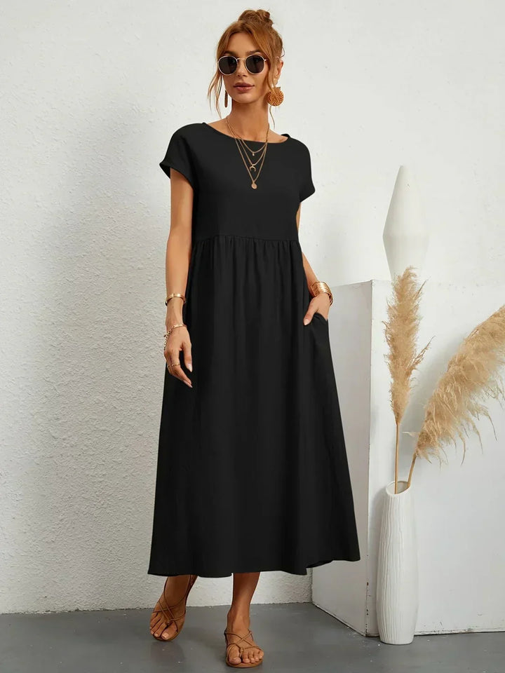 Elegant women's day dress, casual style, perfect for warm weather comfort.