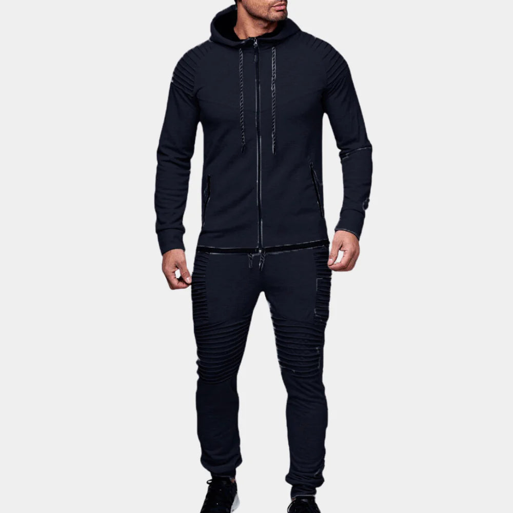 Men's comfortable two-piece tracksuit set in a versatile color, perfect for lounge or casual wear.