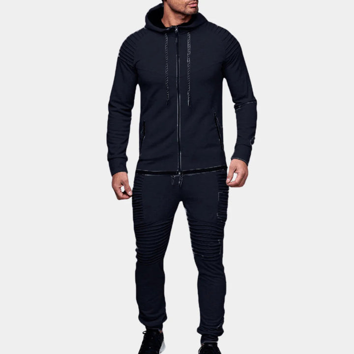 Men's comfortable two-piece tracksuit set in a versatile color, perfect for lounge or casual wear.