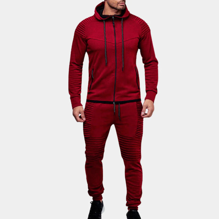 Comfortable men's tracksuit set, ideal two-piece lounge wear for relaxation and active style.