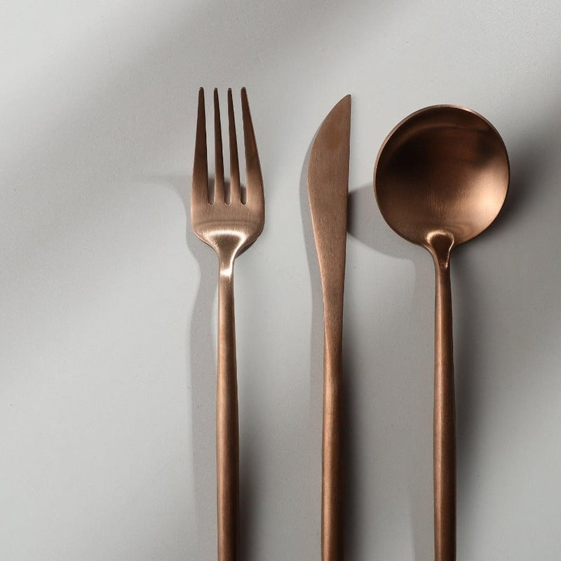 Black luxury cutlery set, modern flatware to enhance your dinnerware.