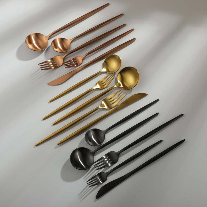 Luxury modern cutlery set, designed for sophisticated tables and kitchens.