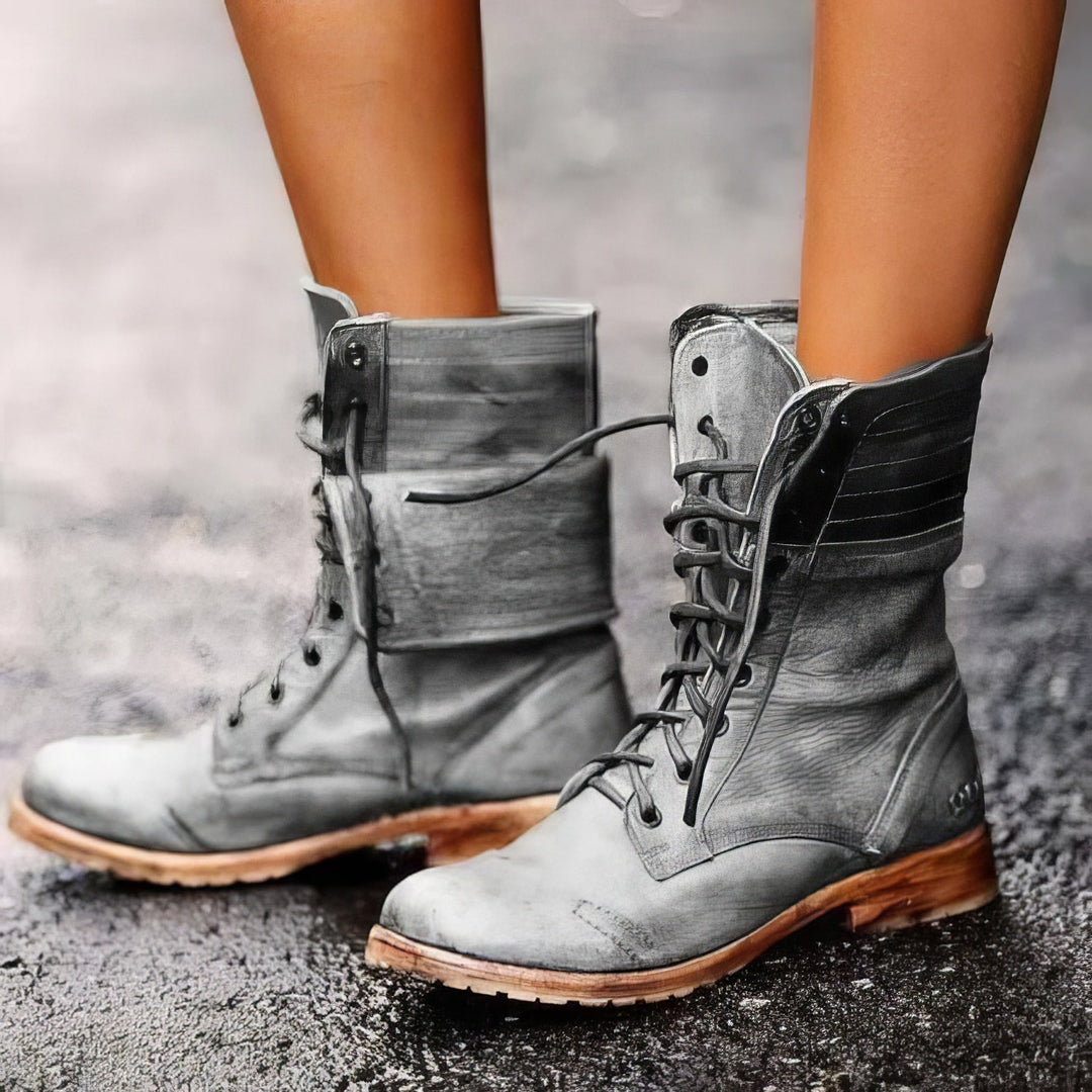 Comfortable women's cozy ankle boots with a retro design, essential winter footwear for stylish cold-weather outfits.