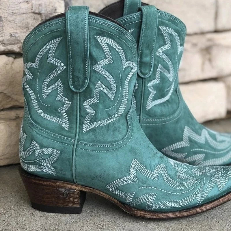Women's Laurice embellished Western cowboy boots. Stylish, unique fashion footwear with intricate detailing.