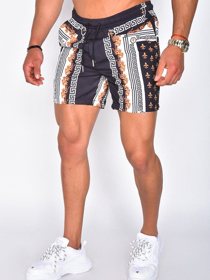 Effortless men's summer set: short sleeve shirt and comfortable matching shorts. Vacation & casual style.