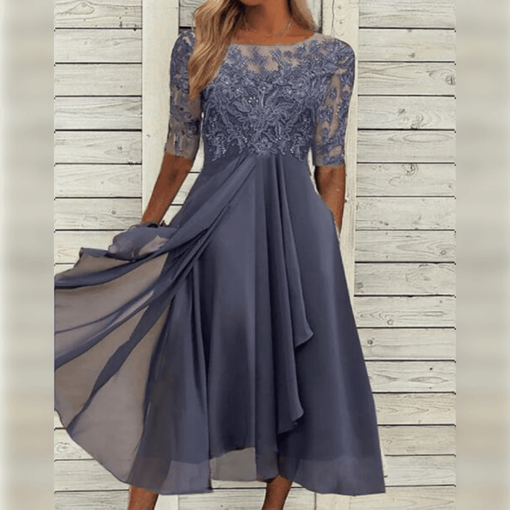 Sophisticated women's midi dress with a flattering silhouette, perfect for any special occasion or elegant event.
