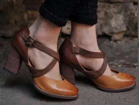 Elegant light brown summer high heels for women. Classic, versatile party & dress shoes, perfect for any occasion.