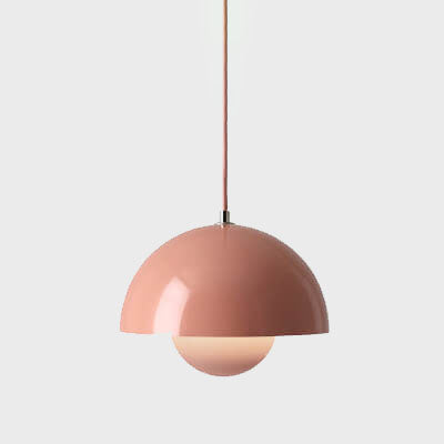 Minimalist dome pendant light, a Scandinavian metal lamp for modern interiors.