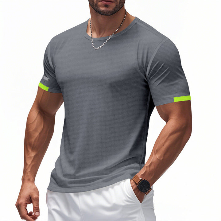 Quick-dry men's workout t-shirt. Reflective details, breathable design for ultimate gym comfort.