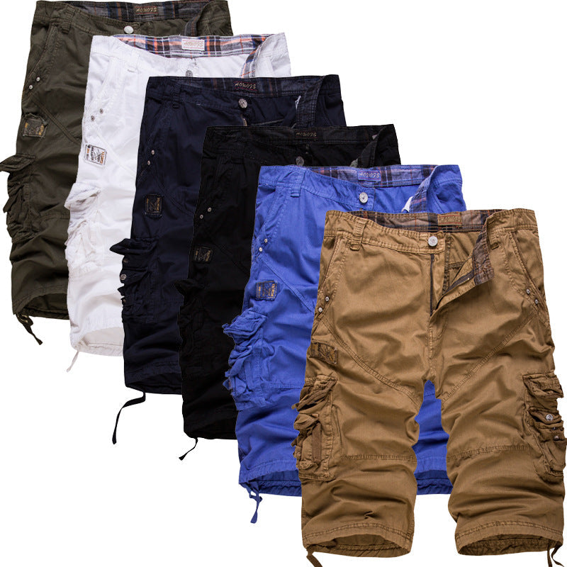 Men's durable green cargo shorts with multi-pockets, ideal for everyday comfort and outdoor activities.