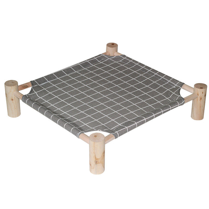 Pet cooling bed: Elevated cat hammock with breathable mesh for serene relaxation. Easy assembly.