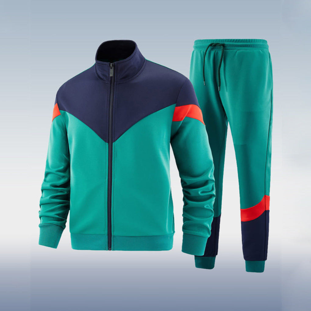 Men's athletic tracksuit full zip jacket. Versatile activewear, ideal for sportswear, casual outings, or autumn travel.