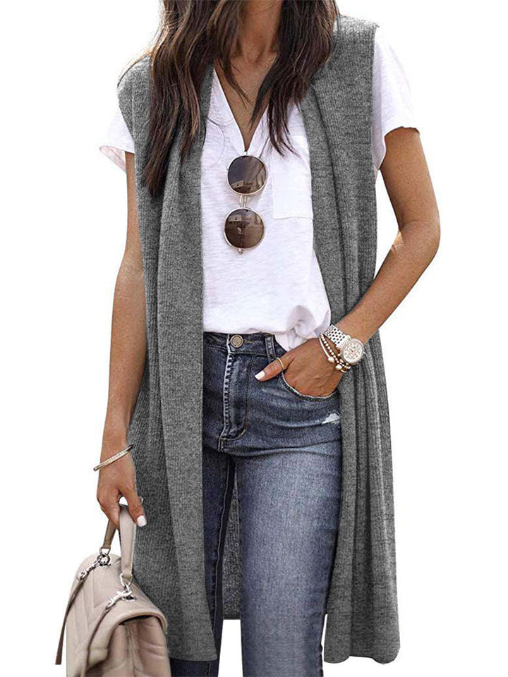 Comfortable and chic women's long vest, a versatile fashion statement for modern layering outerwear.