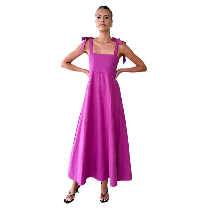 Chic red maxi dress for women, designed with comfortable adjustable straps, great for summer evenings.