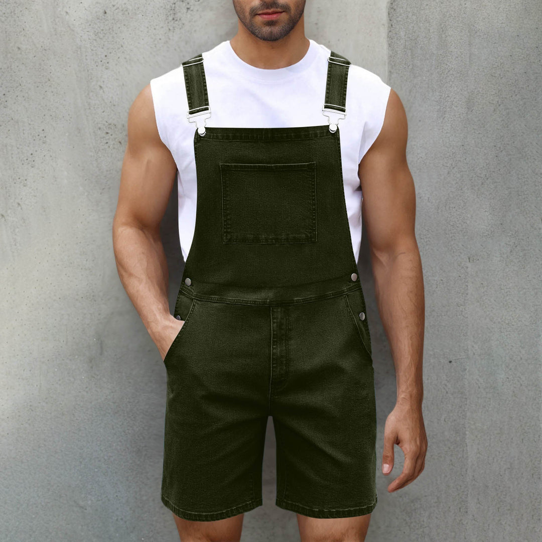 Full length men's relaxed fit overalls. Modern design with adjustable straps & practical pockets.