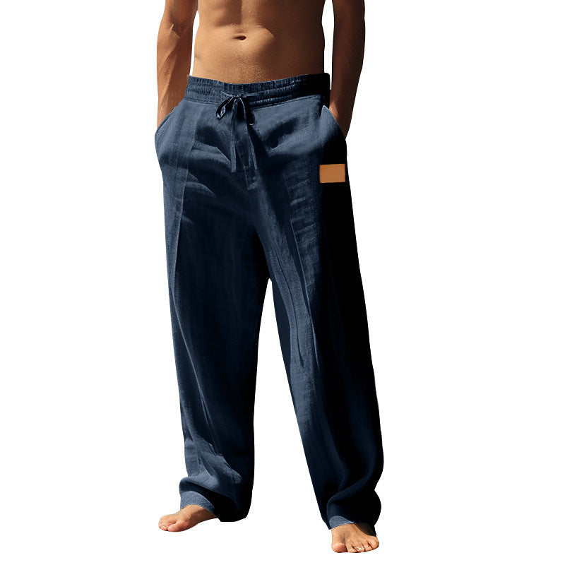 Men's loose fit casual pants, perfect breathable beachwear for warm weather activities.