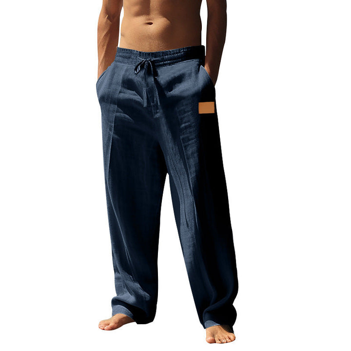 Men's loose fit casual pants, perfect breathable beachwear for warm weather activities.