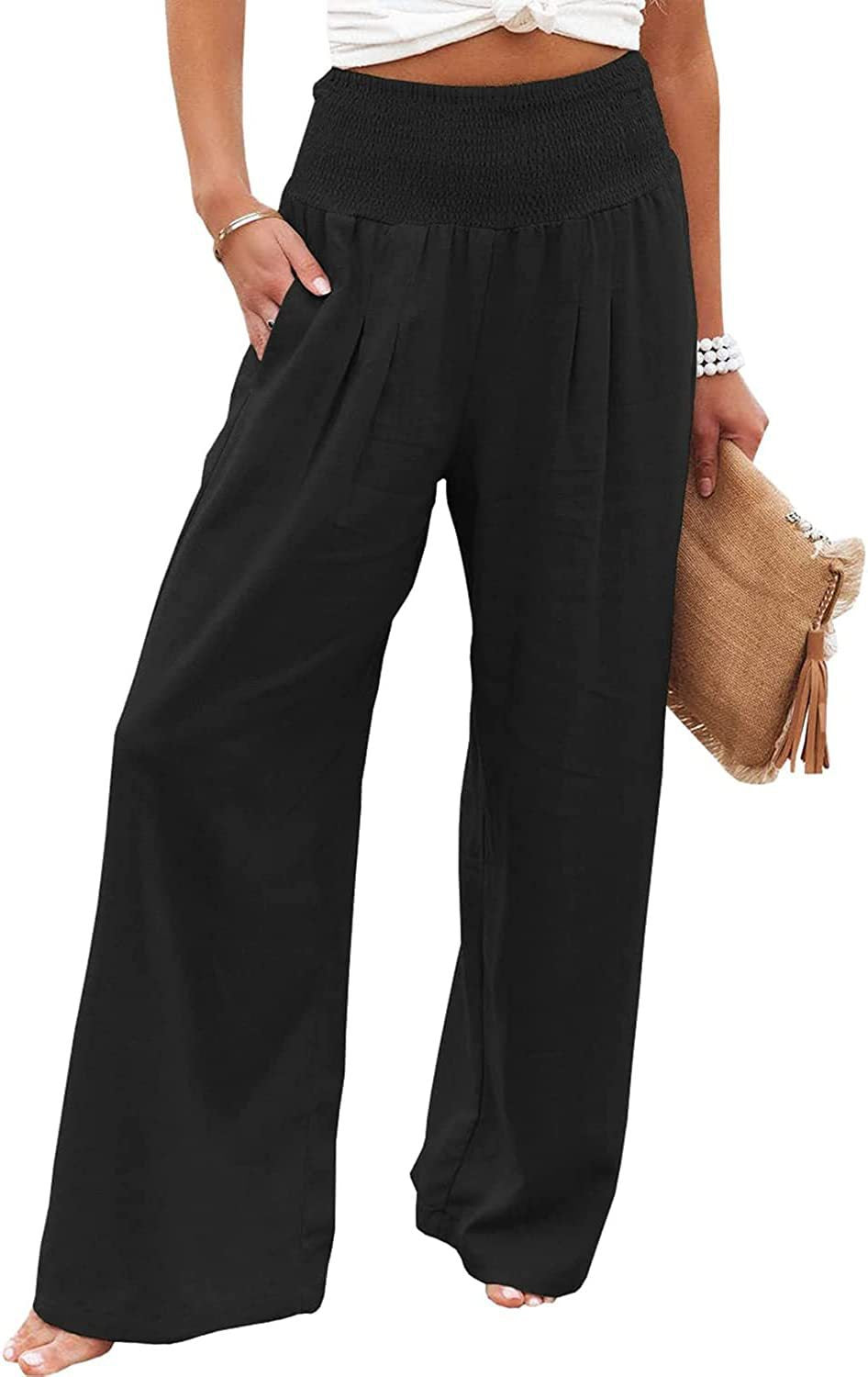 Versatile women's wide leg pants, relaxed fit, offering effortless style and comfort for any occasion.