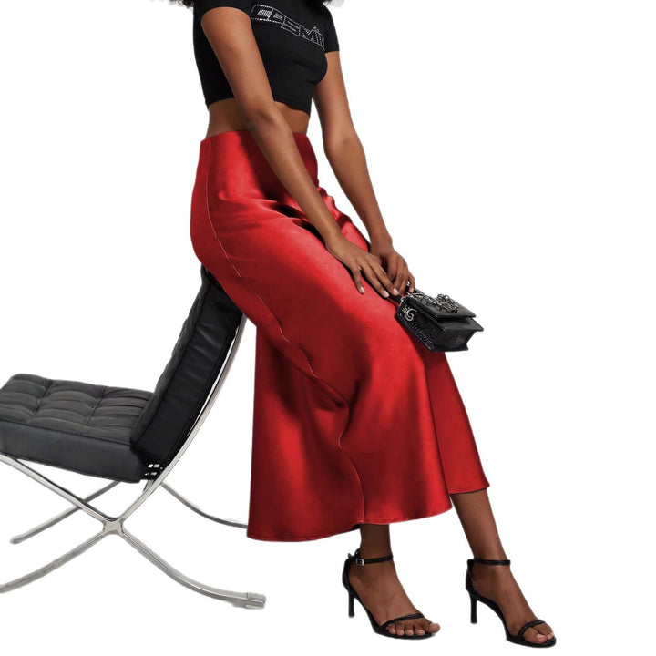 Feminine maxi skirt, offering a flowing, elegant look for summer style & evening events.