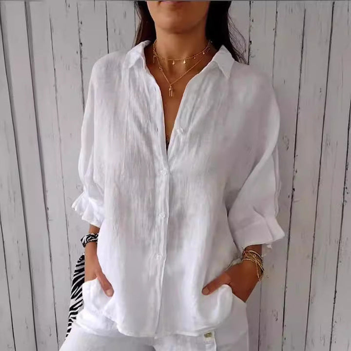 Women's light loose fit blouse, perfect for a comfortable, casual summer look.