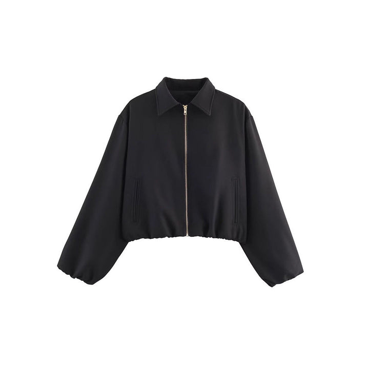 Versatile women's casual short jacket with full zip, ideal for everyday outerwear.