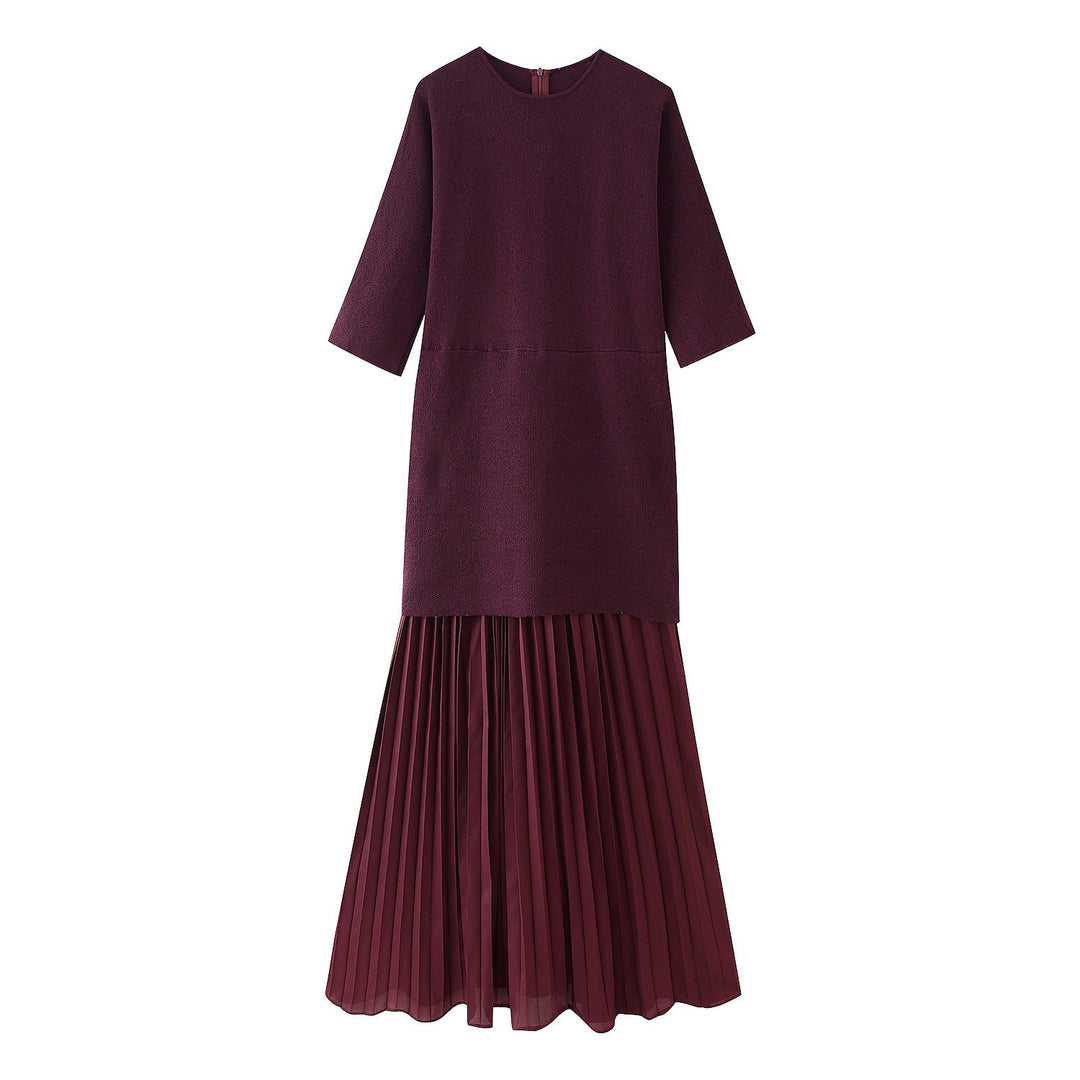 Beautifully draped women's pleated maxi dress, an elegant long gown for evening wear, parties & special occasions.