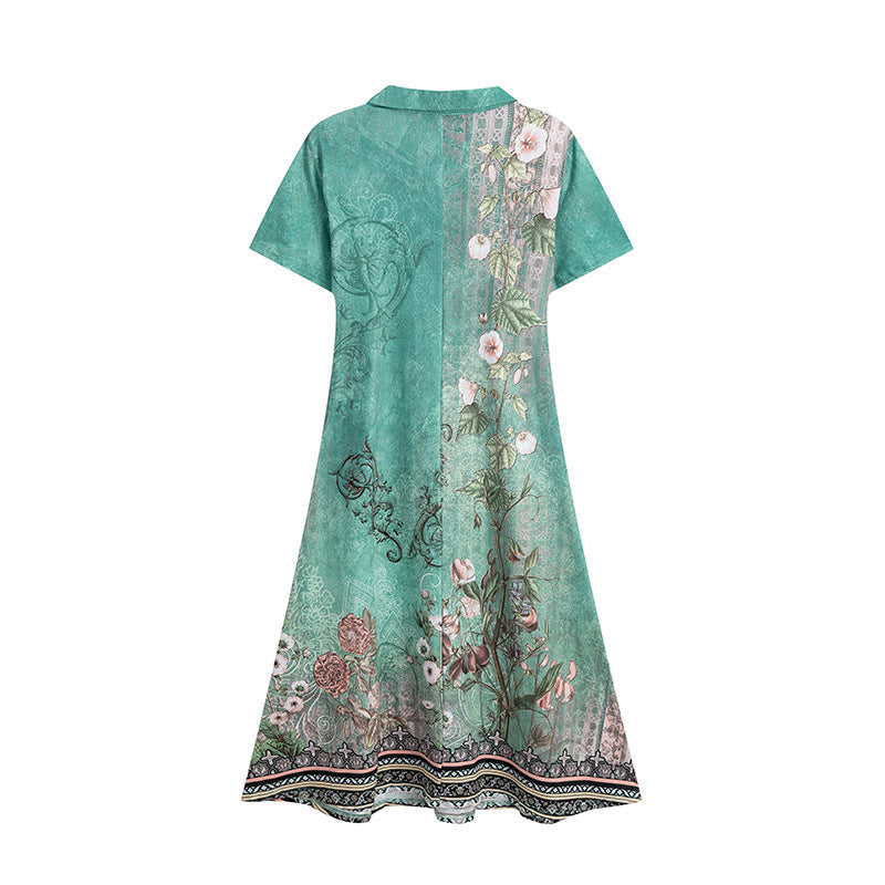 Relax fit women's floral short-sleeve night dress with vibrant print. Ideal summer sleepwear and casual lounge wear.