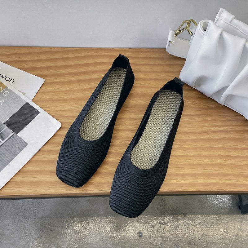 Women's comfort flats, designed with breathable material and non-slip soles for versatile use.