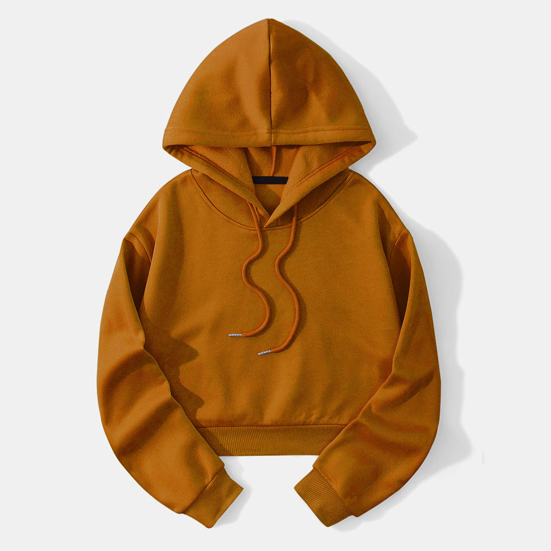 Super comfortable women's cropped hoodie, your go-to casual top for relaxation.