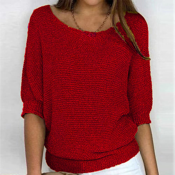 Luxuriously soft women's pullover sweater, long sleeve, providing ultimate comfort for fall and winter days.