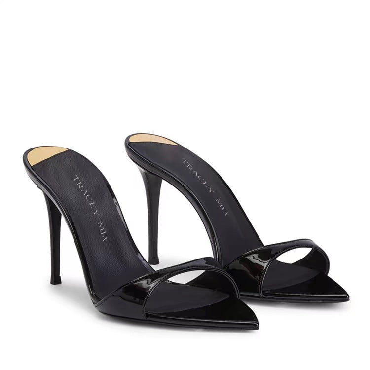 Modern women's fashion heels: pointed-toe, open-back stiletto for an elegant and chic look.