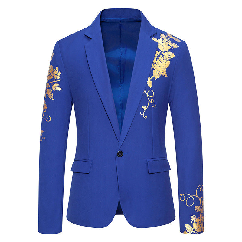 Men's stylish formal blazer with an exquisite floral design, ideal for special occasions.