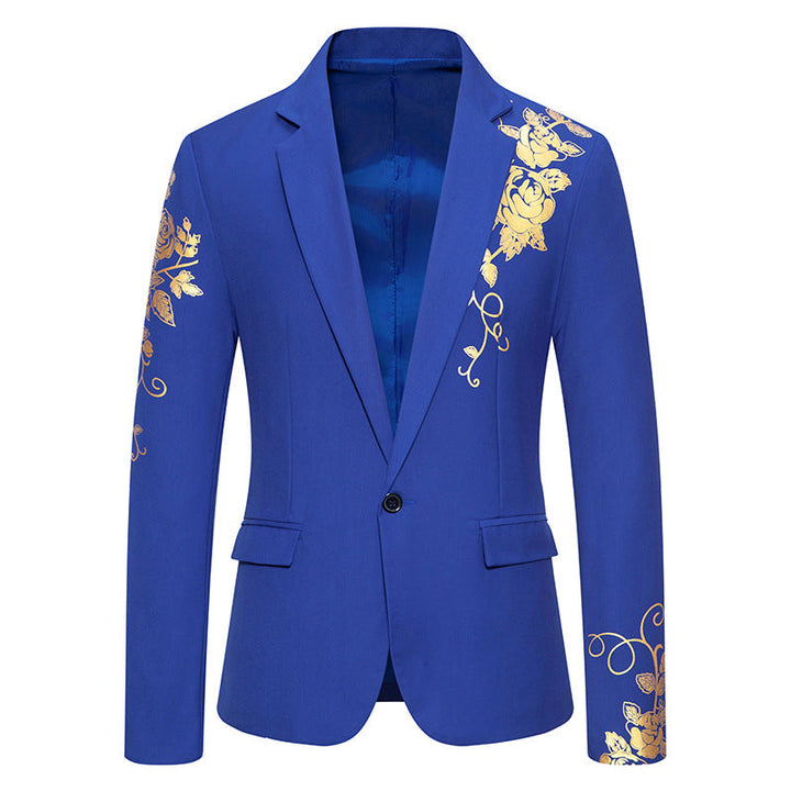 Men's stylish formal blazer with an exquisite floral design, ideal for special occasions.