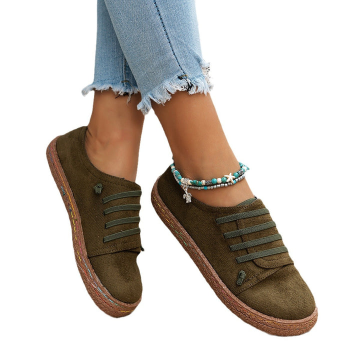 Versatile women's walking shoes, lightweight loafers with non-slip sole & easy elastic laces.