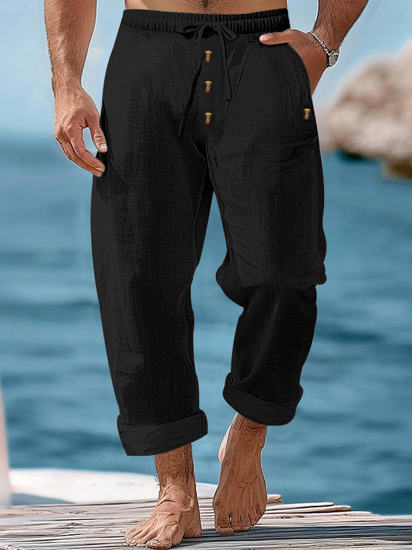 Men's relaxed fit casual pants, perfect for summer activities & comfortable vacation wear.