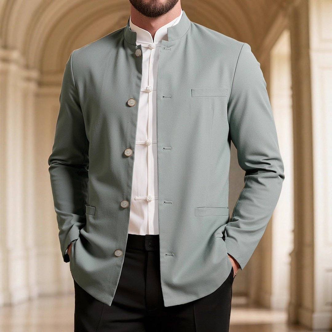 Men's high collar blazer, modern & elegant style. Perfect for formal wear, business casual, or special occasions.