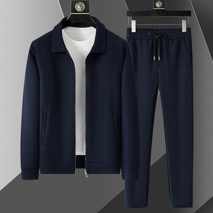 Comfortable men's athletic jogger set, a soft leisure wear tracksuit with jacket & pants for active men.