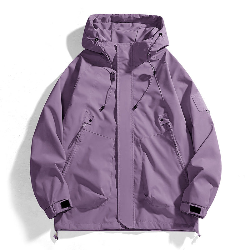 Comfortable women's rain jacket. Waterproof, with an adjustable hood, suitable for outdoor hiking & active pursuits.