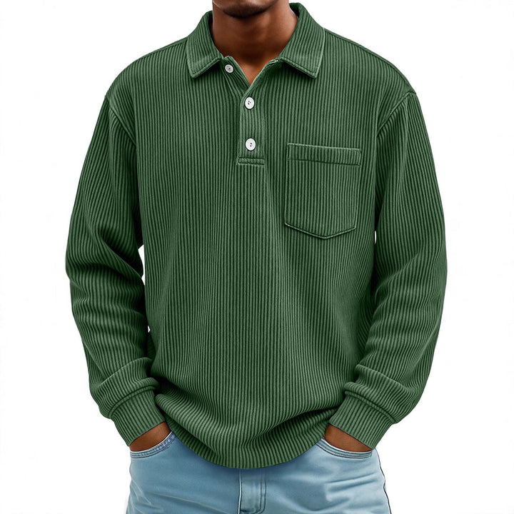 Comfortable men's long sleeve casual top with chest pocket, effortless everyday style.