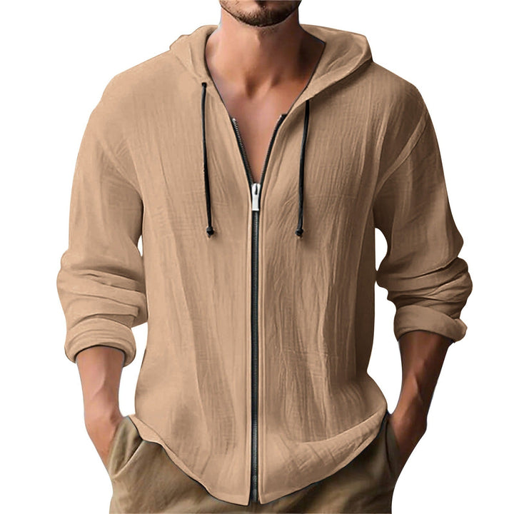 Cozy men's zip-up hoodie jacket, ultimate comfort for casual daily outings.