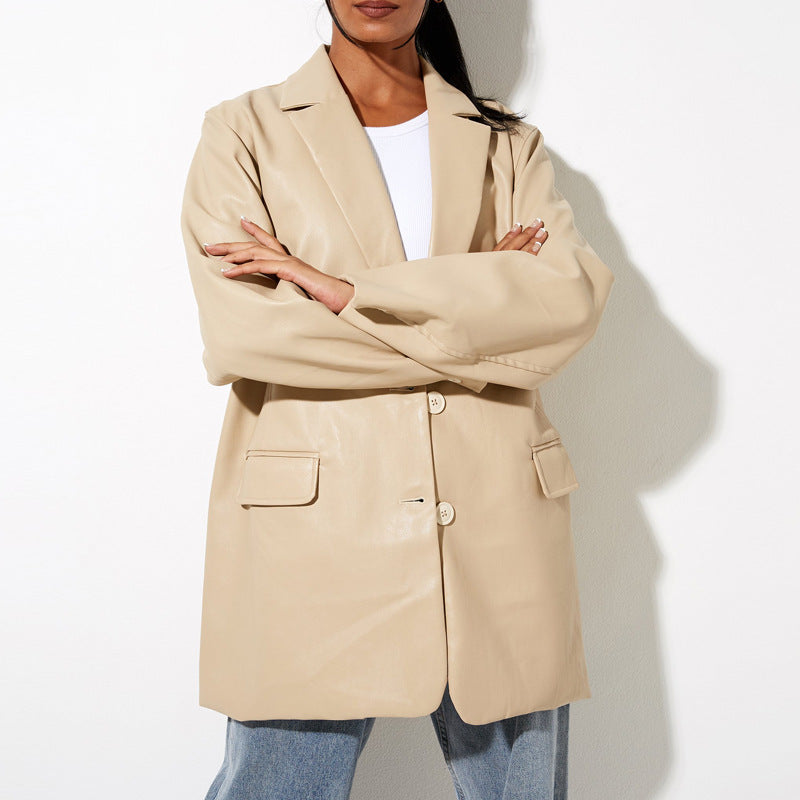 Stylish oversized blazer for women, offering a comfortable and relaxed fit for daily wear.