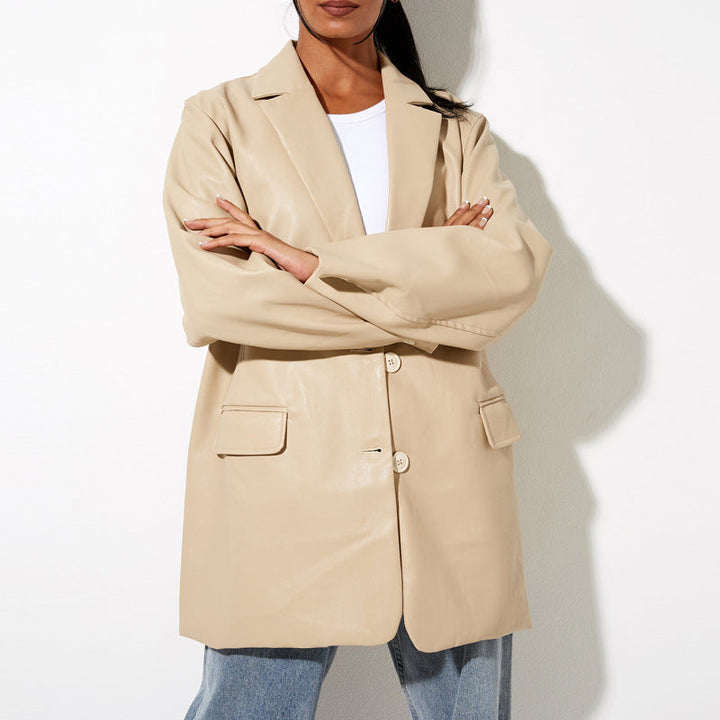 Stylish oversized blazer for women, offering a comfortable and relaxed fit for daily wear.