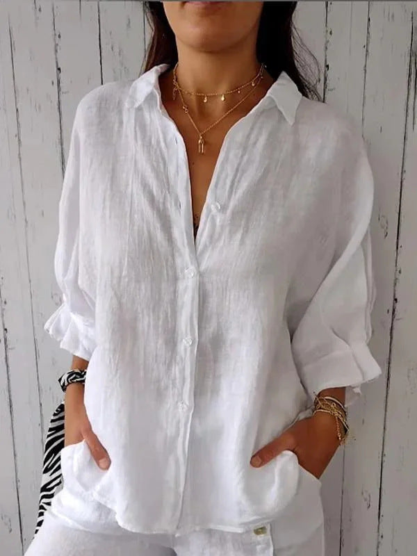 Breathable women's summer top, a comfortable and elegant loose fit blouse.