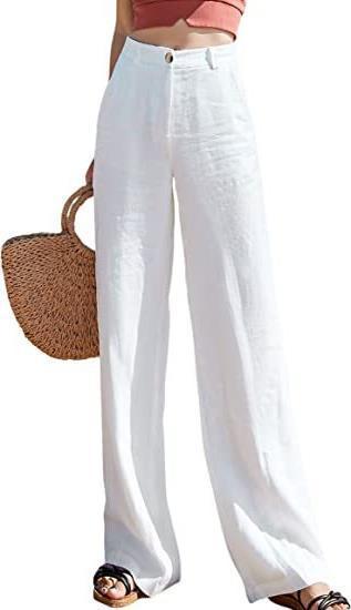 Versatile wide-leg summer pants for women, featuring a high waist and relaxed, flowy fit.