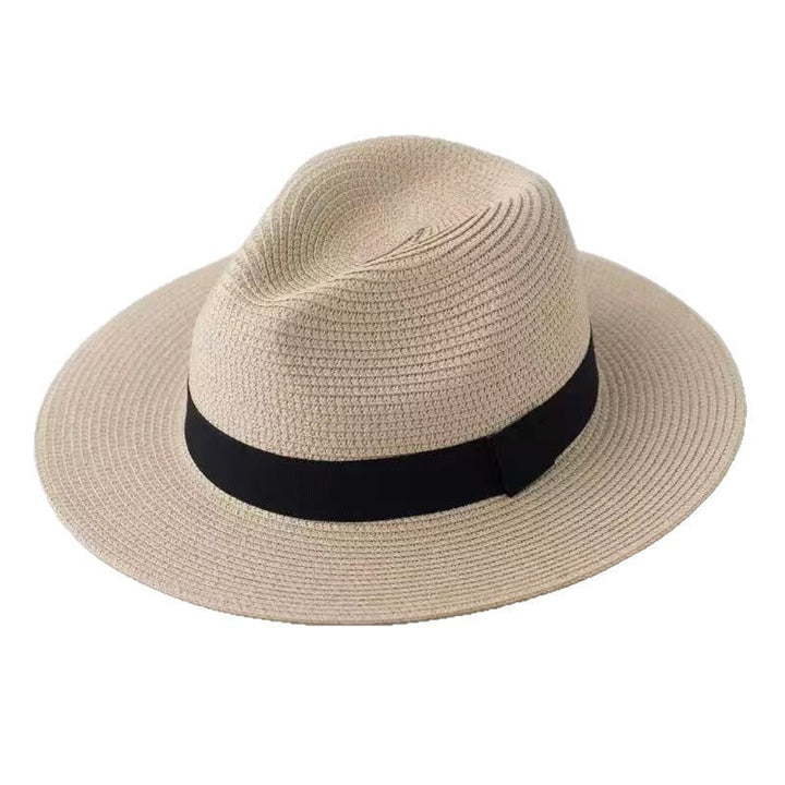 Foldable unisex Panama straw hat offering UPF50+ sun protection. Essential for beach trips & summer travel.