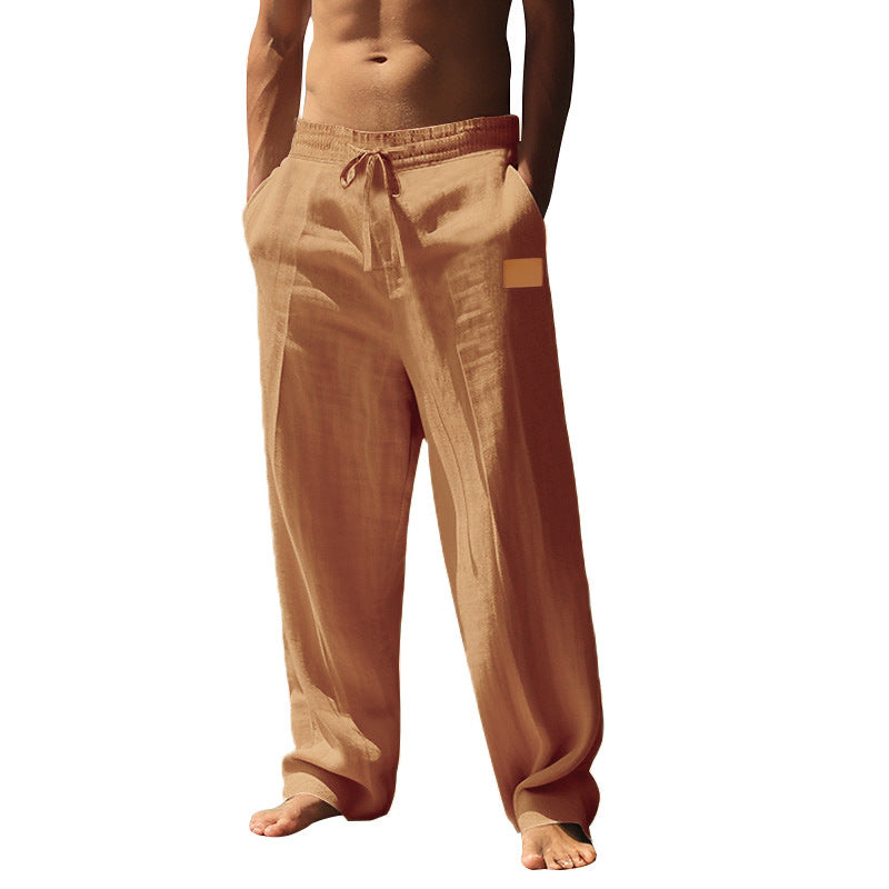Comfortable men's everyday pants, relaxed fit, elastic waist & practical side pocket.