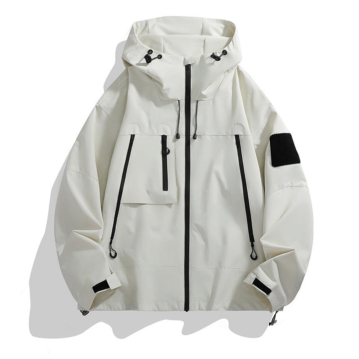 Lightweight women's hiking jacket, multi-pocket, adjustable hood. Perfect for spring/fall outdoor adventures.