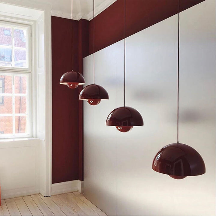 Timeless Nordic pendant lamp with a sleek dome design, perfect for dining rooms.